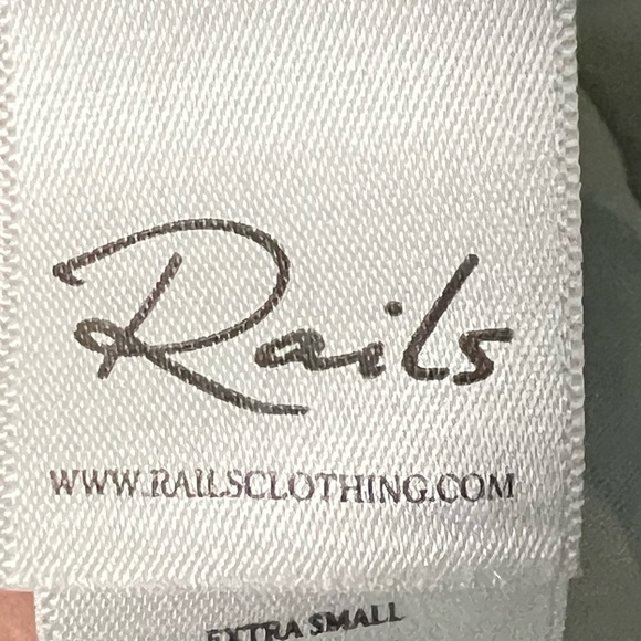 Rails x Anthropologie Top Uli Block Stripe Lace Up White Western Boho - Picture 7 of 14